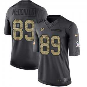 Mens Nike Pittsburgh Steelers #89 Vance McDonald Limited Black 2016 Salute to Service NFL Jersey Dyin